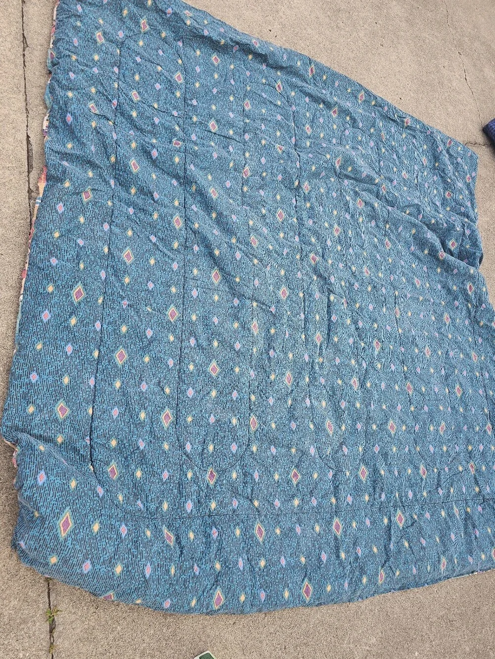 Springs Industries Aztec Queen Comforter Blanket USA Made 50/50 Blend Reversible
